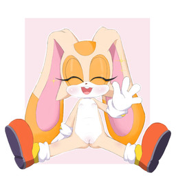 4_fingers anthro big_ears blush border buckteeth clothing countershade_fur countershade_torso countershading eyes_closed female fingers flat_chested floppy_ears footwear footwear_only front_view fur genitals gesture gloves gloves_only handwear handwear_only loli lop_ears mostly_nude mostly_nude_anthro mostly_nude_female nipples open_mouth open_smile shoes shoes_only simple_background sitting smile socks solo spread_legs spreading tan_body tan_fur teeth vulva waving waving_at_viewer white_border white_clothing white_gloves white_handwear young young_anthro young_female nomorer18 sega sonic_the_hedgehog_(series) cream_the_rabbit lagomorph leporid mammal rabbit 2025 absurd_res digital_drawing_(artwork) digital_media_(artwork) full-length_portrait hi_res portrait shaded