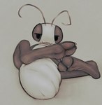 2_toes ambiguous_gender antennae_(anatomy) anthro arthropod_abdomen big_eyes digitigrade fangs feet foot_focus long_feet looking_at_viewer lying semi-anthro solo teeth toes miii_cho arthropod hi_res