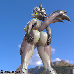anthro anus beach big_breasts big_butt breasts butt female fur genitals grey_body hair hand_on_butt inflated_butt long_ears long_tail looking_at_viewer looking_back nipples open_anus orange_body orange_fur pink_anus pink_nipples rear_view short_hair solo tail thick_thighs tongue tongue_out vulva yellow_eyes diegothewolf seriuswolf_(modeler) epic_games fortnite wolfie_(fortnite) canid canine canis mammal wolf absurd_res blender_(artwork) blender_eevee_(artwork) digital_media_(artwork) hi_res