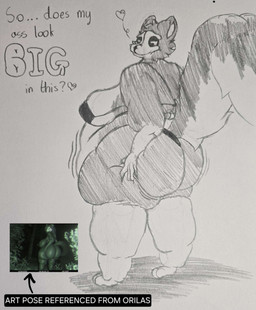 big_breasts big_butt bikini_thong bone bone_mask breasts butt clothing confident_female female hand_on_butt hands_behind_back mask overweight overweight_female skull skull_mask skunk_tail swimwear thick_thighs wide_hips chonkynyx mammal mephitid skunk absurd_res hi_res traditional_media_(artwork)