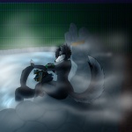 anthro bath bathing breasts detailed_background duo female female/female hot_spring nude outside romantic romantic_couple side_boob steam tail tongue tongue_out water phoenix-of-a-down sherri_mayim canid canine canis domestic_dog mammal wolf 1:1