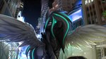 building city female feral glowing glowing_eyes glowing_hair hair mask neon_lights night not_furry skyscraper solo spread_wings wearing_mask wings darky_wings hasbro my_little_pony mythology lumishade equid equine horse mammal mythological_creature mythological_equine pegasus pony 16:9 absurd_res hi_res widescreen