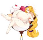 anthro bent_leg big_breasts blonde_hair braided_hair breasts breasts_on_lap broodal bulumble-bee cherry clothing container dairy_products dessert extended_leg female food fruit hair hair_over_edge hariet_(mario) hat headgear headwear hi_res huge_breasts hyper hyper_breasts ice_cream ice_cream_sandwich in_container in_cup in_food in_glass lagomorph leg_over_edge leporid long_hair mammal mario_bros nintendo nipples nude over_edge plant pocky rabbit simple_background solo strawberry sunken_seat super_mario_odyssey up_and_over whipped_cream white_background