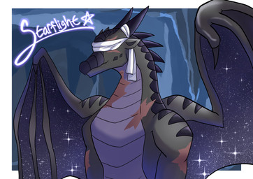 black_body black_scales blindfold burn_scar cave feral male scales scar solo spikes spikes_(anatomy) wings dragokaizer666 mythology wings_of_fire starflight_(wof) dragon mythological_creature mythological_scalie nightwing_(wof) scalie absurd_res hi_res