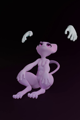 anthro big_ears big_eyes breasts ears_up eyebrows eyeshadow female floating_hands gradient_background makeup music nude paws pink_body pink_eyes purple_eyes semi-anthro short shortstack simple_background small_breasts solo tail thick_thighs plu.engineer nintendo pokemon generation_1_pokemon legendary_pokemon mew_(pokemon) pokemon_(species) 2:3 animated hi_res meme short_playtime sound video widescreen