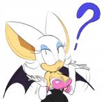 anthro armwear big_breasts breasts cleavage clothed clothing elbow_gloves eyelashes female frown gesture gloves handwear question_mark shrug simple_background solo white_background wide_hipped_female wide_hips wings ultrahand sega sonic_the_hedgehog_(series) rouge_the_bat bat mammal reaction_image