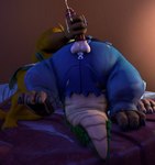 3d_(artwork) 4_fingers absurd_res activision anthro arched_back bed bed_sheet bedding belly belly_up belt biceps big_belly bodily_fluids bottom_view bottomwear canid canine canis claws clothed clothing crash_bandicoot_(series) crocodile crocodilian crocodylid cuddlejerk cuddling cum cum_on_hand cum_on_partner cum_on_partner's_hand cumshot curling_toes dasyuromorph desk digital_media_(artwork) dingo dingodile duo ejaculation eyebrows feet fingers foot_prints footprint furniture genital_fluids genitals grabbing_sheets handjob happy happy_sex hi_res hug jerked_silly jerking lamp lewdview loincloth low-angle_view lying male male/male mammal marsupial motion_lines muscular muscular/overweight muscular_anthro muscular_male obscured_face on_back on_bed on_side open_bottomwear open_clothing open_mouth open_pants orgasm overweight overweight_anthro overweight_male pants pawpaw pawprint penile penis penis_poking_out penis_through_fly pillow pivoted_ears raised_eyebrows raised_hand raised_head raised_leg recently_extinct_species reptile romantic romantic_ambiance romantic_couple romantic_sex scales scalie sex side_hug slightly_chubby source_filmmaker_(artwork) table thylacine tiny_tiger toes topless topless_anthro topless_male worm's-eye_view