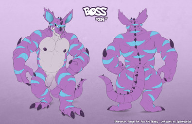 anthro balls blue_stripes flaccid foreskin genitals humanoid_genitalia humanoid_penis male muscular muscular_anthro muscular_male nipples nude penis plantigrade purple_body solo stripes unretracted_foreskin vein veiny_penis spelunker_sal nintendo pokemon boss_(x1gameguy2007) generation_1_pokemon nidoking pokemon_(species) hi_res model_sheet