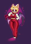 anthro blush bow_tie breasts clothing cosplay crossover_cosplay ear_piercing ear_ring eyeshadow female footwear hand_in_pocket high_heels looking_at_viewer makeup membrane_(anatomy) membranous_wings piercing pockets ring_piercing shoes solo sparkles thick_thighs wide_hips wings jamoart king_of_fighters sega snk sonic_the_hedgehog_(series) king_(snk) rouge_the_bat bat mammal crossover hi_res