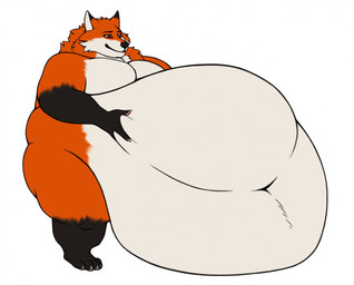 4_toes 5_fingers anthro belly belly_grab big_belly black_eyebrows black_nose brown_eyes claws deep_navel dipstick_ears ear_markings eyebrows feet fingers fur gloves_(marking) grey_claws happy huge_belly hyper hyper_belly leg_markings male markings moobs morbidly_obese morbidly_obese_anthro morbidly_obese_male multicolored_body multicolored_ears multicolored_fur navel obese obese_anthro obese_male orange_body orange_fur overweight overweight_anthro overweight_male pawpads pink_pawpads simple_background socks_(marking) solo standing toes white_background blojack_(artist) canid canine fox mammal hi_res