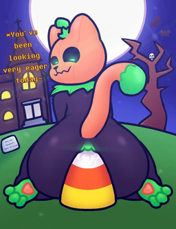 anus bedroom_eyes big_butt black_body butt candy candy_corn dessert feral food for_a_head fruit glowing glowing_anus glowing_eyes holidays light looking_at_viewer looking_back male moon moonlight narrowed_eyes night object_in_ass paws plant pumpkin pumpkin_head seductive solo tail text kitty_doodles halloween undertale_(series) pumkat sans_(undertale) bat domestic_cat felid feline felis food_creature mammal object_head digital_drawing_(artwork) digital_media_(artwork) english_text hi_res