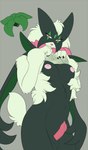 anthro breasts flashing genitals herm intersex male male/male nipples peek penile_spines penis solo conditional_dnp fricken_stoat nintendo pokemon domestic_cat felid feline felis generation_9_pokemon mammal meowscarada pokemon_(species) eyes green pink absurd_res hi_res