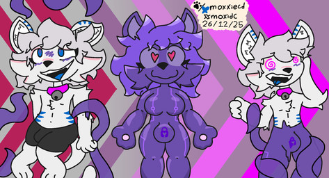 anthro bell bell_collar bottomwear brainwashing bulge clothing collar drone dronification female fur goo_transformation grey_body grey_fur intersex intersex/female latex latex_clothing male male/male mind_control null_bulge restrained restrained_by_tentacles shorts solo tentacles transformation transformation_sequence moxxiecd felid feline mammal hi_res