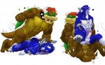 abs all_fours anal anal_penetration anthro anus balls barefoot biceps big_dom_small_sub black_body black_nose black_skin blue_body blue_fur bodily_fluids bowser butt chair_position chest_tuft circumcised claws collar cum cum_in_ass cum_inside cum_on_butt cum_on_penis cum_while_penetrated cumshot doggystyle dominant duo ear_piercing ejaculation erection eyes_closed feet fist from_behind_position fur genital_fluids genitals glistening hair hand_on_head hands-free humanoid_genitalia humanoid_penis humanoid_pointy_ears interspecies kneeling koopa larger_male looking_up lying male male/male male_penetrated male_penetrating male_penetrating_male mario_bros multiple_images multiple_positions muscular narrowed_eyes navel nintendo nude on_front on_ground one_eye_closed open_mouth orgasm orgasm_face owen_(disambiguation) owen_edwolf pecs penetration penis piercing raised_arm raised_leg red_eyes red_hair reptile scales scalie sex shadow sharp_teeth shell short_hair simple_background sitting size_difference smaller_male spikes spread_legs spreading squint teeth tuft white_background white_body white_fur