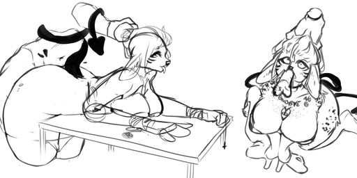 anthro black_hair fellatio female hair horn oral penile pink_body pulling_hair red_horn sex solo spade_tail tail touching_hair noviikona jonah_sanruri deer demon mammal new_world_deer succubus white-tailed_deer absurd_res hi_res monochrome