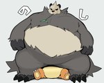 2023 5:4 96_gatefield ambiguous/ambiguous ambiguous_gender anthro belly black_and_white_fur charizard claws duo generation_1_pokemon generation_6_pokemon hi_res japanese_text kemono leaf mammal nintendo orange_body overweight overweight_ambiguous overweight_anthro pangoro pokemon pokemon_(species) reptile scalie sitting_on_another smothering text