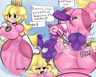 anal anal_penetration balls big_balls big_breasts big_butt big_penis blonde_hair blue_background bodily_fluids breasts bubble_butt butt clothed clothed_female clothing crown dialogue dress drooling duo ear_piercing ear_ring erection eyelashes female female_penetrated forced_in_fabric genital_fluids genitals ghost_tail gloves gynomorph gynomorph/female gynomorph_penetrating gynomorph_penetrating_female hair handwear hat headgear headwear huge_breasts huge_butt huge_penis human_on_humanoid human_penetrated humanoid_penetrating humanoid_penetrating_human intersex intersex/female intersex_penetrating intersex_penetrating_female interspecies larger_female larger_human legless lipstick long_hair looking_pleasured makeup masturbation medium_breasts motion_lines not_furry penetration penile penile_penetration penis penis_in_ass piercing pink_hair precum purple_body purple_skin ring_piercing saliva sex sex_through_clothing simple_background size_difference smaller_gynomorph smaller_humanoid smaller_intersex smile speech_bubble text thick_thighs through_clothing tongue tongue_out vein veiny_penis white_clothing white_gloves white_handwear wide_hips witch_hat yellow_lipstick poodleskapoodle mario_bros nintendo paper_mario paper_mario:_the_thousand_year_door princess_peach vivian_(mario) human humanoid mammal shadow_siren spirit 2024 digital_media_(artwork) english_text hi_res trans_(lore) trans_woman_(lore)