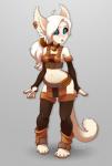 anthro biped clothing collar female fingerless_gloves freckles gloves handwear legwear open_mouth simple_background solo standing stockings shade-shypervert shade_(character) domestic_cat felid feline felis mammal 2015 hi_res