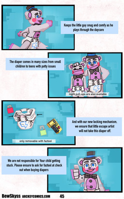anthro clean_diaper clothed clothing commercial device diaper duo frolicking gesture hand_gesture happy lock locked_diaper male male/male mechanism smile tail text thumbs_up wearing_diaper bewskyss absurd_res comic digital_media_(artwork) english_text hi_res url