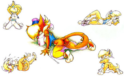 3_toes anklet anthro barefoot biped blonde_hair breasts erect_nipples feet female fur genitals hair harem harem_outfit harem_veil jewelry kneeling long_tail looking_at_viewer looking_pleasured lying masturbation nipples on_bottom on_front on_side orange_body orange_fur pink_nose smile soles solo tail tail_fetish tail_masturbation tail_play toes vaginal vaginal_masturbation veil vulva eric_schwartz clarisse_(sabrina_online) domestic_cat felid feline felis humanoid mammal sketch_page traditional_media_(artwork)
