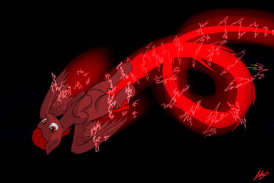 2013 black_background electric equine flying fur glowing hair hi_res male mammal missredmoon1 my_little_pony pegasus plain_background red_eyes red_fur red_hair shaded signature solo wings
Rating: Safe
Score: 0
User: Jatix
Date: April 15, 2014