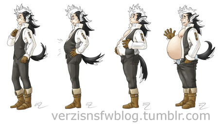 animal_ears belly belly_expansion belly_inflation big_belly black_hair clothing expansion hair inflation male overweight overweight_male red_eyes solo wardrobe_malfunction weight_gain white_hair verzisphere fire_emblem fire_emblem_fates nintendo keaton_(fire_emblem) animal_humanoid canid canid_humanoid canine canine_humanoid humanoid mammal mammal_humanoid wolf_humanoid absurd_res hi_res sequence