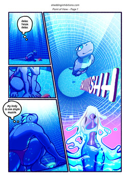 3_toes 5_fingers anthro athletic athletic_anthro athletic_male barefoot clothed clothed_anthro clothed_male clothing countershading crouching feet fingers green_body green_scales high-angle_view male nipples non-mammal_nipples onomatopoeia purple_body scales solo sound_effects speech_bubble speedo speedo_only surfacing swimming swimming_pool swimwear swimwear_only tail text toes topless topless_anthro topless_male underwater water atrolux conditional_dnp shedding_inhibitions_(atrolux) bassel_(atrolux) lizard reptile scalie skink 2026 comic english_text hi_res url trans_(lore) trans_man_(lore)