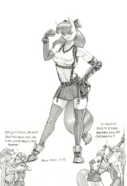 accessory anthro anthrofied backless_dress bedroom_eyes bottomwear bow_ribbon clothed clothed_female clothing empty_eyes female female/female fur group hair hair_accessory hair_bow hair_ribbon horn legwear midriff narrowed_eyes navel ribbons seductive shirt skirt tank_top thigh_highs topwear unicorn_horn baron_engel final_fantasy final_fantasy_vii friendship_is_magic hasbro my_little_pony mythology square_enix apple_bloom_(mlp) applejack_(mlp) rarity_(mlp) sweetie_belle_(mlp) tifa_lockhart equid equine horse mammal mythological_creature mythological_equine unicorn 2026 greyscale hi_res monochrome