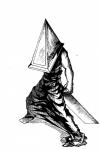 biped fist for_a_head great_knife_(silent_hill) knife male not_furry solo copymirror konami silent_hill pyramid_head humanoid mammal monster monstrous_humanoid object_head 2014 absurd_res black_and_white hi_res monochrome traditional_media_(artwork)