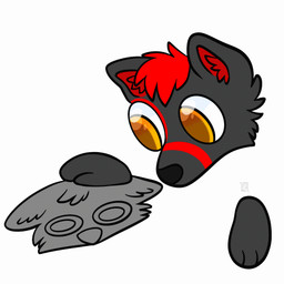 animated_gif anthro fur headpat male red_body red_fur silly solo shilohsheartinart fury_(furythewolf) ych_(character) canid canine canis mammal wolf 1:1 2_frame_animation animated low_res short_playtime