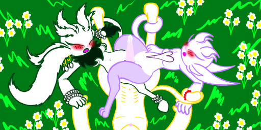 abs accessory anthro anthro_on_anthro beads blush bodily_fluids bracelet breasts chest_tuft collaborative collaborative_pussyjob collaborative_sex cum cum_drip cum_on_penis cum_on_vulva dripping ear_piercing ear_ring female first_person_view flower fur genital_fluids genitals grassland green_body green_fur group group_sex hand_holding heart_(marking) hooves jewelry leg_bracelet long_ears male male/female markings moan navel outside outside_sex pawpads penis piercing pink_nose plant pussyjob red_beads ring_piercing sex tail tail_beads tail_on_arm tail_on_leg tail_tuft threesome tribadism_on_penis trio tuft vaginal vulva vulva_rubbing white_body jschase_(artist) microsoft ori_(series) xbox_game_studios crystal_(crystalparks13) daiyu_(jschase) kuebiko_(jschase) guardian_spirit 2:1 hi_res
