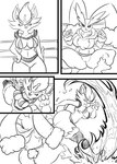 anthro big_breasts big_butt bikini_top_only bottomless breasts butt clothed clothing cocky cocky_smile crouching curvy_figure duo female fight fighting_ring fire frown fur genitals half_naked hoodie hoodie_only leglock punch pussy ryona smile smirk spread_legs spreading thick_thighs topwear topwear_only voluptuous voluptuous_female wide_hips wrestling xioniablade nintendo pokemon cindy_(xioniablade) fan_character kya_(xioniablade) cinderace generation_4_pokemon generation_8_pokemon lopunny mammal pokemon_(species) hi_res monochrome