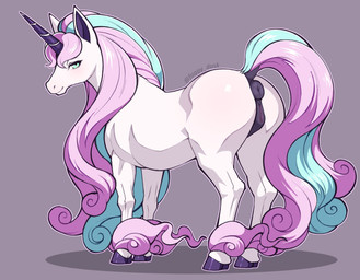 animal_genitalia animal_vulva anus big_butt butt equine_anus equine_genitalia equine_vulva eyelashes female female_feral feral genitals heart_eyes heart_symbol horn huge_butt looking_at_viewer looking_back puffy_anus quadruped side_view simple_background smile solo thick_thighs vulva foggy_dusk nintendo pokemon equid equine galarian_form galarian_rapidash generation_8_pokemon mammal pokemon_(species) regional_form_(pokemon) 2025 digital_media_(artwork) hi_res