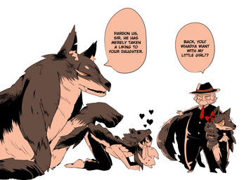 ambiguous_gender canine daughter digital_media_(artwork) dog female feral gift group hat human interspecies lagomorph love male mammal pet rabbit ribbons role_reversal sanzo scar suit wolf

Rating: Safe
Score: 31
User: MidoriTranslates
Date: July 08, 2015