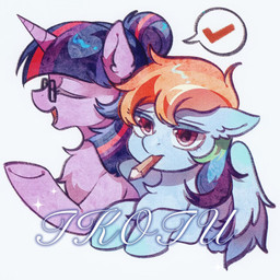 chest_tuft duo eyewear female feral glasses hair hair_bun horn pencil_(object) rectangular_glasses teaching tired_eyes tuft wings tkotu1 friendship_is_magic hasbro my_little_pony mythology rainbow_dash_(mlp) twilight_sparkle_(mlp) equid equine mammal mythological_creature mythological_equine pegasus unicorn winged_unicorn 1:1 hi_res