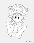 balls clothing embarrassed erection genitals hat headgear headwear hooves horn male penis solo sherwind52 one_piece tony_tony_chopper deer mammal new_world_deer reindeer black_and_white hi_res monochrome shaded sketch