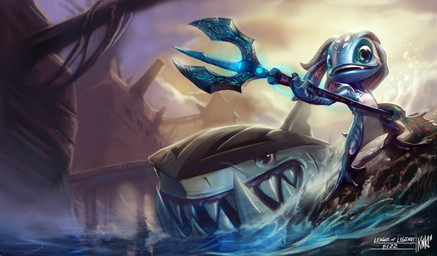 ambiguous_gender anthro blue_body duo feral holding_melee_weapon holding_object holding_polearm holding_trident holding_weapon male melee_weapon outside pier polearm pseudo_hair ship smile suction_cup tentacle_hair tentacles trident vehicle water watercraft weapon kienan_lafferty league_of_legends riot_games tencent fizz_(lol) aquatic fish shark yordle 2011 digital_media_(artwork) hi_res official_art