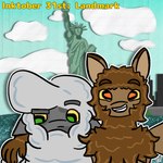 anthro city cloud duo female fur grin hand_on_shoulder male male/female new_york_city sea selfie simple_background smile text toony water wool_(fur) relyt2442 inktober the_nature_of_predators firon_(nopov) raila_(nopov) statue_of_liberty mammal venlil_(the_nature_of_predators) 1:1 hi_res