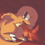 3_toes 4_fingers ambiguous_gender angry claws dithering feet fingers fire open_mouth orange_body orange_skin red_background red_eyes simple_background solo toe_claws toes zaikudo nintendo pokemon charmander generation_1_pokemon pokemon_(species) reptile scalie 1:1 digital_media_(artwork) low_res oekaki warm_colors