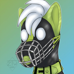 ambiguous_gender anthro asphyxiation blind breath_play disability latex muzzle_(object) muzzled solo submissive wire_basket_muzzle zhekathewolf mammal 1:1 hi_res icon portrait sketch male_(lore)