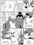 anthro avian bird canid canine canis cetacean clothing comic crocodile crocodilian dialogue dolphin english_text felid femboy fox greyscale hi_res hoshi_(a_side) jockstrap lion magic_user male mammal marine monochrome muscular oceanic_dolphin orca pantherine parrot raccoon_dog reagan700 reptile scalie slightly_chubby tanuki text toothed_whale underwear wolf