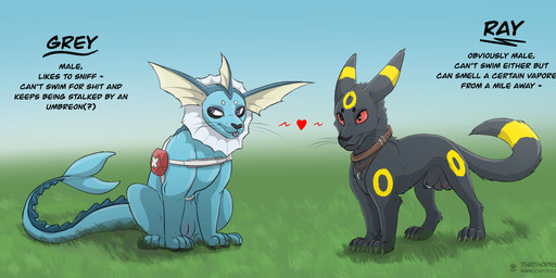 animal_genitalia balls claws duo fully_sheathed genital_slit genitals grass harness male outside paws penis plant sheath sitting sky standing tail thathornycat capitoline_ranch nintendo pokemon grey_(capitoline_ranch) ray_(capitoline_ranch) eeveelution felid feline generation_1_pokemon generation_2_pokemon hybrid mammal pokemon_(species) umbreon vaporeon absurd_res colored hi_res shaded sketch