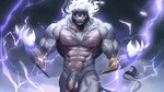 16:9 2023 5_fingers abs anthro balls biceps felid fighting_pose fingers flaccid front_view genitals glowing glowing_eyes hi_res humanoid_genitalia humanoid_penis light lighting lion littef looking_at_viewer male mammal muscular muscular_anthro muscular_male nipples nude pantherine pecs penis pose purple_eyes solo vein veiny_arms veiny_muscles veiny_penis widescreen