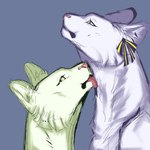 duo female female/female feral green_body licking lion_sisters neck_lick tongue transformation white_body yellow_eyes silverywhite bang_dream! mutsumi_wakaba sakiko_togawa felid lion mammal pantherine 1:1 hi_res