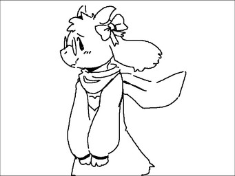2_horns accessory ambiguous_gender anthro biped black_border blush blush_lines border bow_(feature) bow_accessory bow_ribbon clothed clothing eyewear fluffy_ears fur glasses hair_accessory hair_bow hair_ribbon head_tuft horn ribbons robe scarf simple_background smile solo standing tuft white_background fuel_(artist) deltarune undertale_(series) ralsei bovid caprine darkner goat mammal 2022 4:3 black_and_white digital_media_(artwork) monochrome male_(lore)