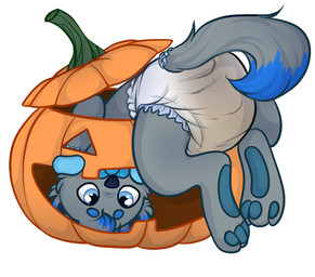 ambiguous_gender anthro clothing diaper dipstick_ears dipstick_tail ear_markings feces food fruit fur looking_at_viewer markings multicolored_ears pacifier plant pumpkin scatplay simple_background soiled_diaper soiling solo tail tail_markings unclean_diaper used_diaper young young_anthro monsterbunny 2017 archived_source digital_drawing_(artwork) digital_media_(artwork)