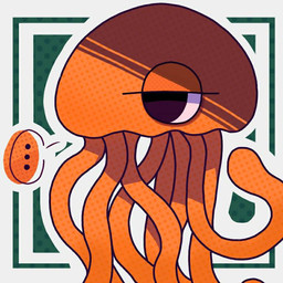 1_eye abstract_background ambiguous_gender annoyed bald border earless ellipsis feral green_background green_border half-closed_eyes long_tentacles looking_aside looking_away mouthless multicolored_body multicolored_skin narrowed_eyes noseless orange_body orange_skin orange_tentacles outline pose purple_eyes raised_arm shadow simple_background solo speech_bubble tentacles toony two_tone_body two_tone_skin white_background white_border white_outline pqj8lw2wgi9d6vx garten_of_banban stinger_flynn aquatic cnidarian cyclops jellyfish medusozoan 1:1 portrait