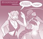 anthro ask_blog braided_hair butt butt_slap dialogue duo female hair jewelry nude slap spanking text marik_azemus34 karma_faye ki_ko canid canine fox lizard mammal reptile scalie english_text hi_res