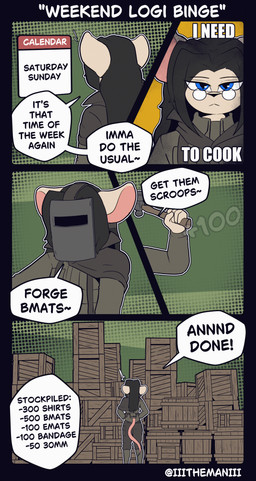5_fingers anthro biped bottomwear clothed clothed_anthro clothed_female clothing dialogue eyewear female fingers front_view fully_clothed fully_clothed_anthro fully_clothed_female fur glasses hair rear_view solo speech_bubble standing tail text topwear the_man foxhole:_persistant_online_warfare mammal mouse murid murine rodent 2d_animation animated animated_comic comic english_text frame_by_frame hi_res