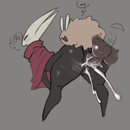 2_horns anal anal_penetration anthro anus balls big_balls big_butt big_penis bodily_fluids bottomless bottomless_anthro bottomless_female butt cloak clothed clothing cum cum_from_vagina cum_in_ass cum_in_vagina cum_inside duo female genital_fluids genitals grey_background heart_symbol horn huge_balls huge_penis larger_female looking_pleasured male male/female open_mouth open_smile penetration penile penile_penetration penis penis_in_ass rear_view red_cloak red_clothing simple_background size_difference smaller_male smile tail vulva white_head redactedinlight hollow_knight:_silksong hollow_knight_(franchise) team_cherry hornet_(hollow_knight) arthropod flea_(hollow_knight:_silksong) insect 1:1 2025 absurd_res digital_drawing_(artwork) digital_media_(artwork) hi_res